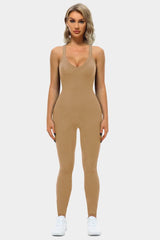 Vutru Khaki Seamless Ribbed Romper VUTRU