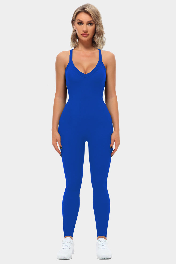 Vutru Blue Ribbed Sports Romper VUTRU