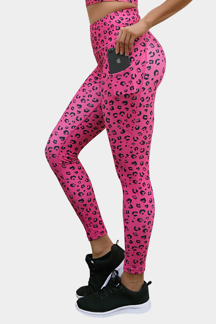 Vutru High-Waist Leopard Leggings - XS / Pink