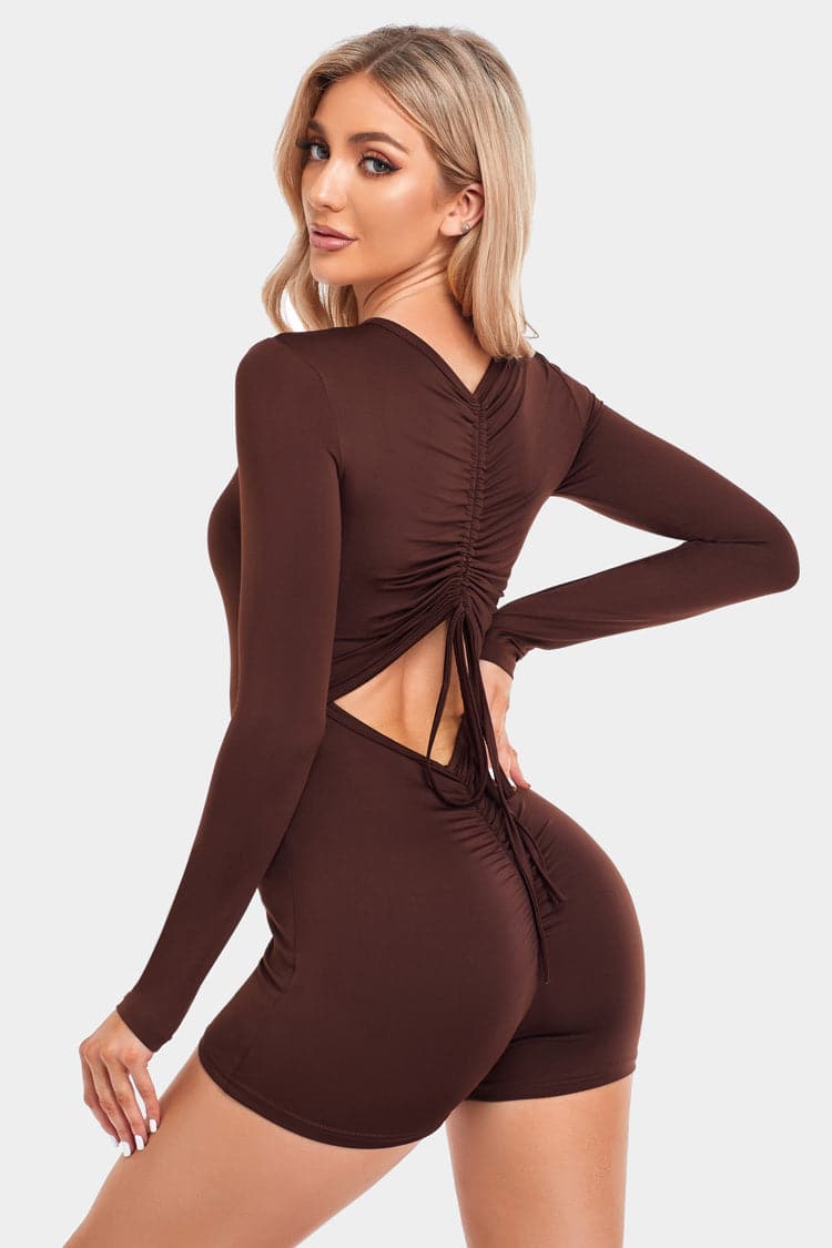 Vutru Drawstring Cut Out Romper VUTRU