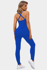 Vutru Blue Ribbed Sports Romper VUTRU