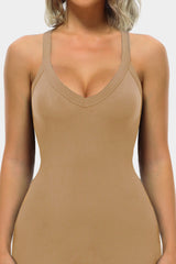 Vutru Khaki Seamless Ribbed Romper VUTRU