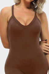 Vutru Brown Seamless Ribbed Romper VUTRU