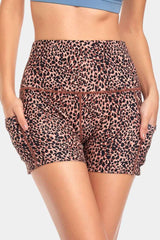 Vutru High-Waist Brown Leopard Yoga Shorts VUTRU