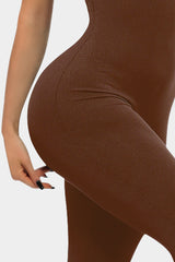 Vutru Brown Seamless Ribbed Romper VUTRU