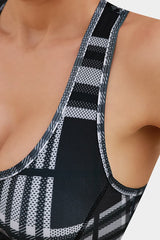 Vutru Shockproof Printed Zip Sports Bra