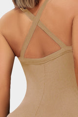 Vutru Khaki Seamless Ribbed Romper VUTRU