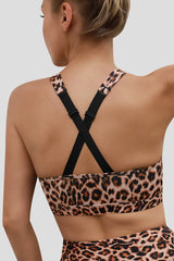 Vutru Leopard Print Zip Bra