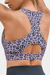 Vutru Racerback Leopard Zip Sports Bra