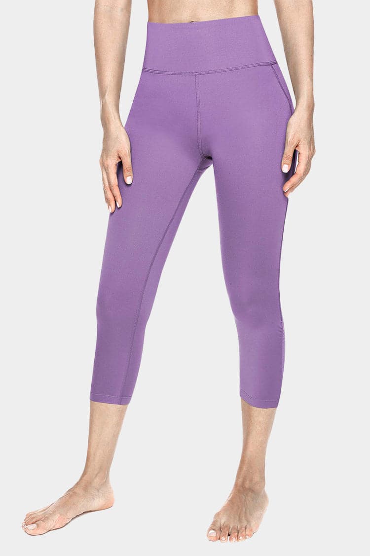 Purple Active High Waisted Capri Leggings | Boutique Activewear